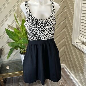 Cynthia Rowley Skater Dress Black and White Medium